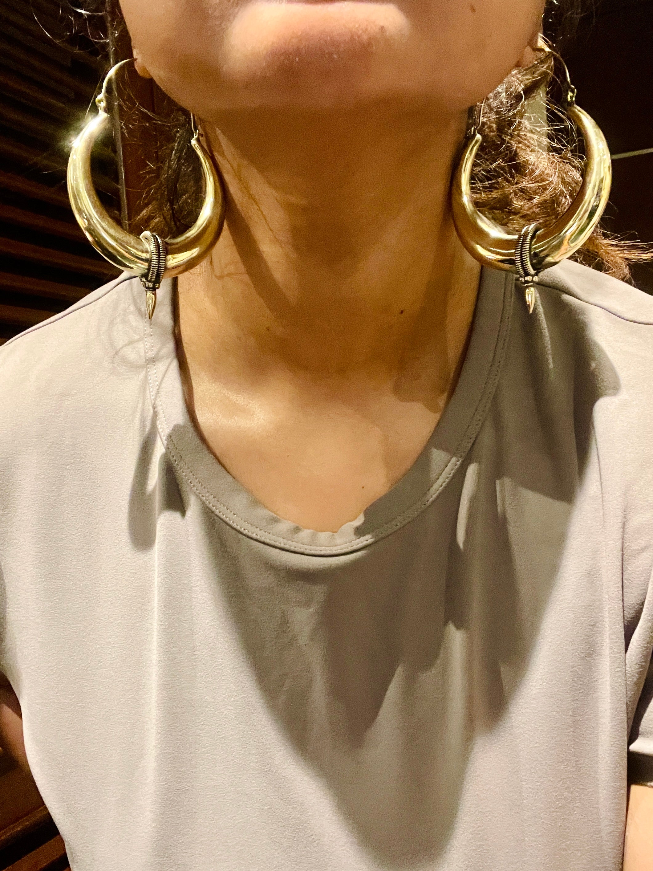 Kala Brass Hand-Moulded Chaandbali - Extra Large