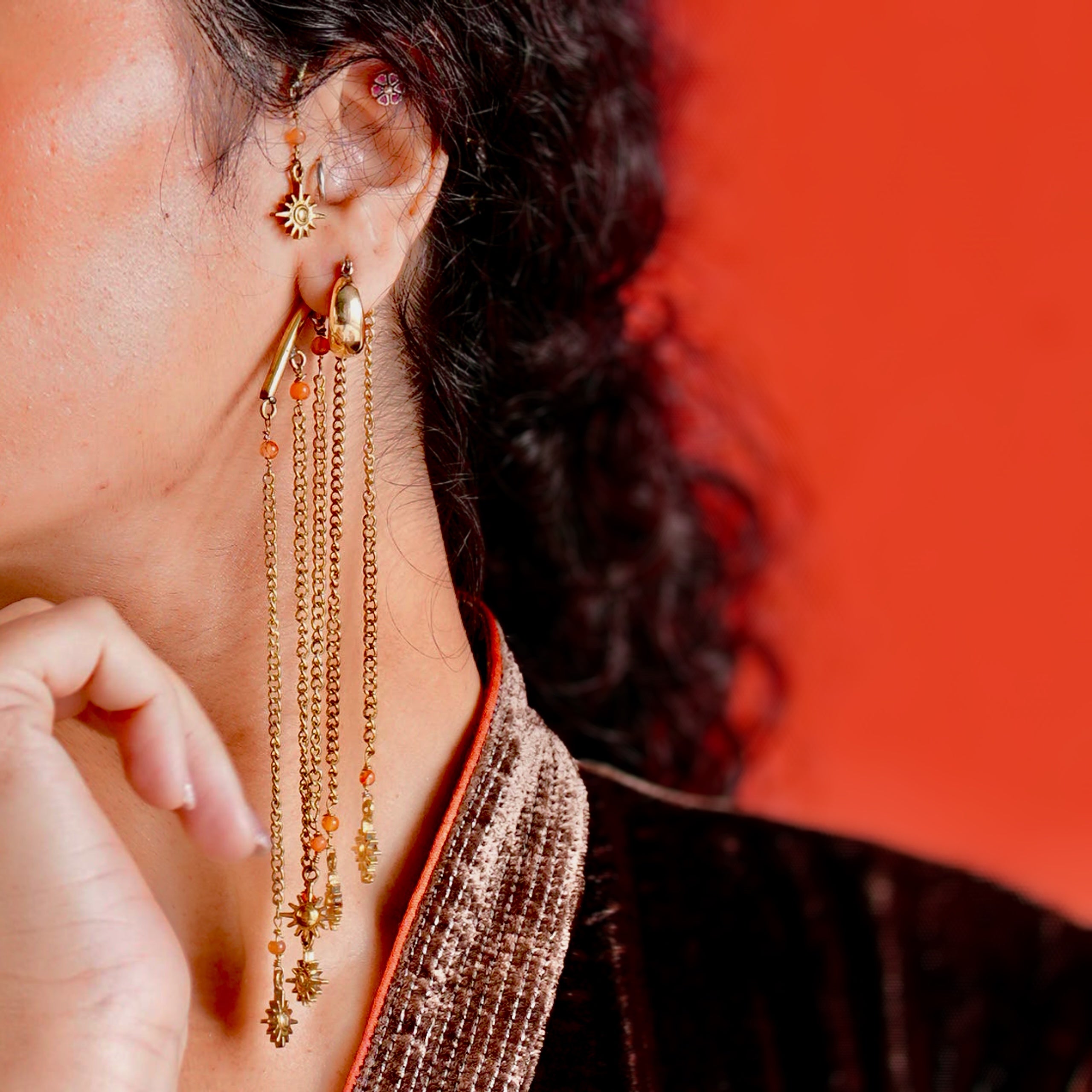 Kalindi Brass Earcuffs