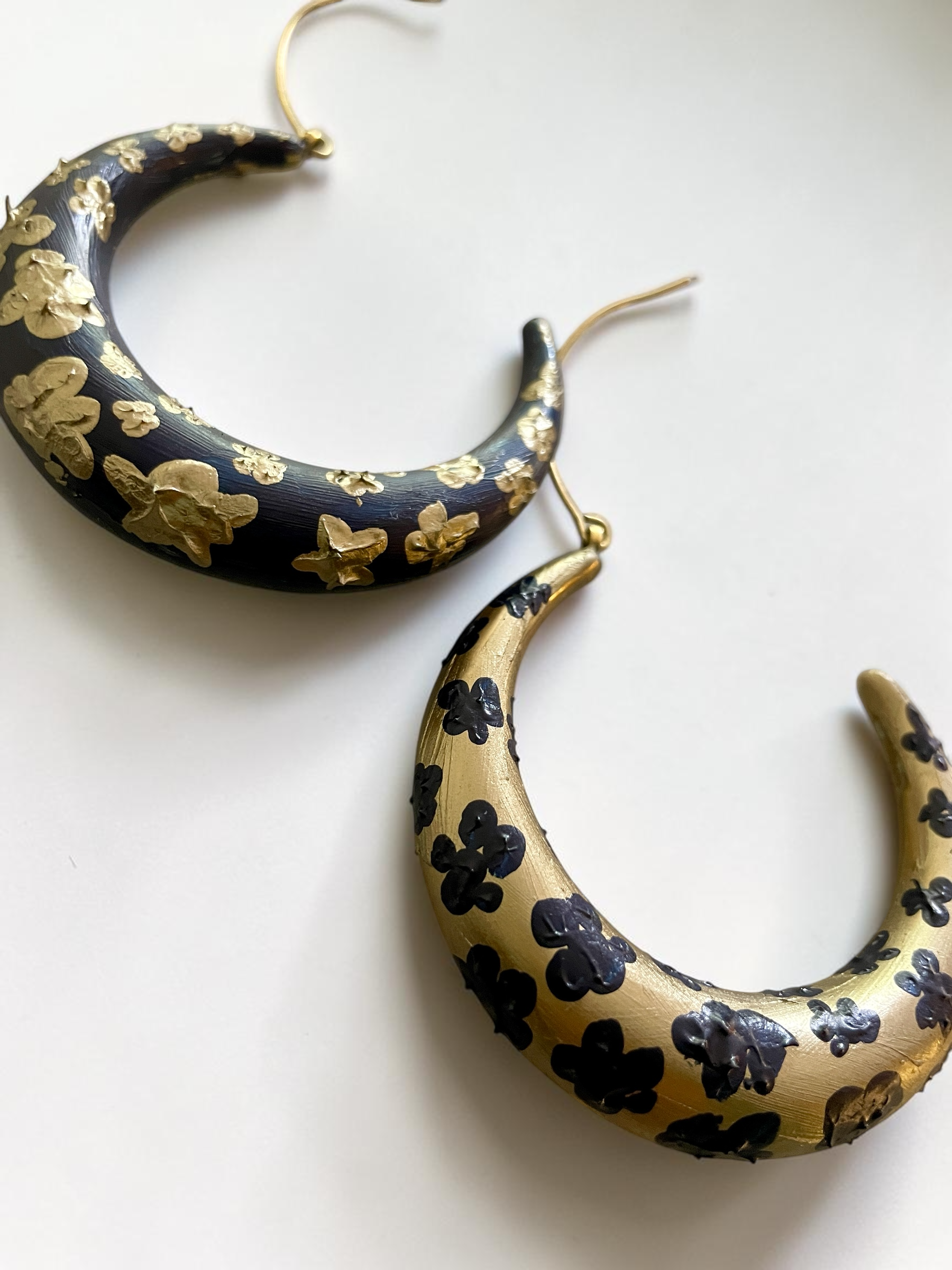 Brass Hand-Painted Chaandbali - Extra Large