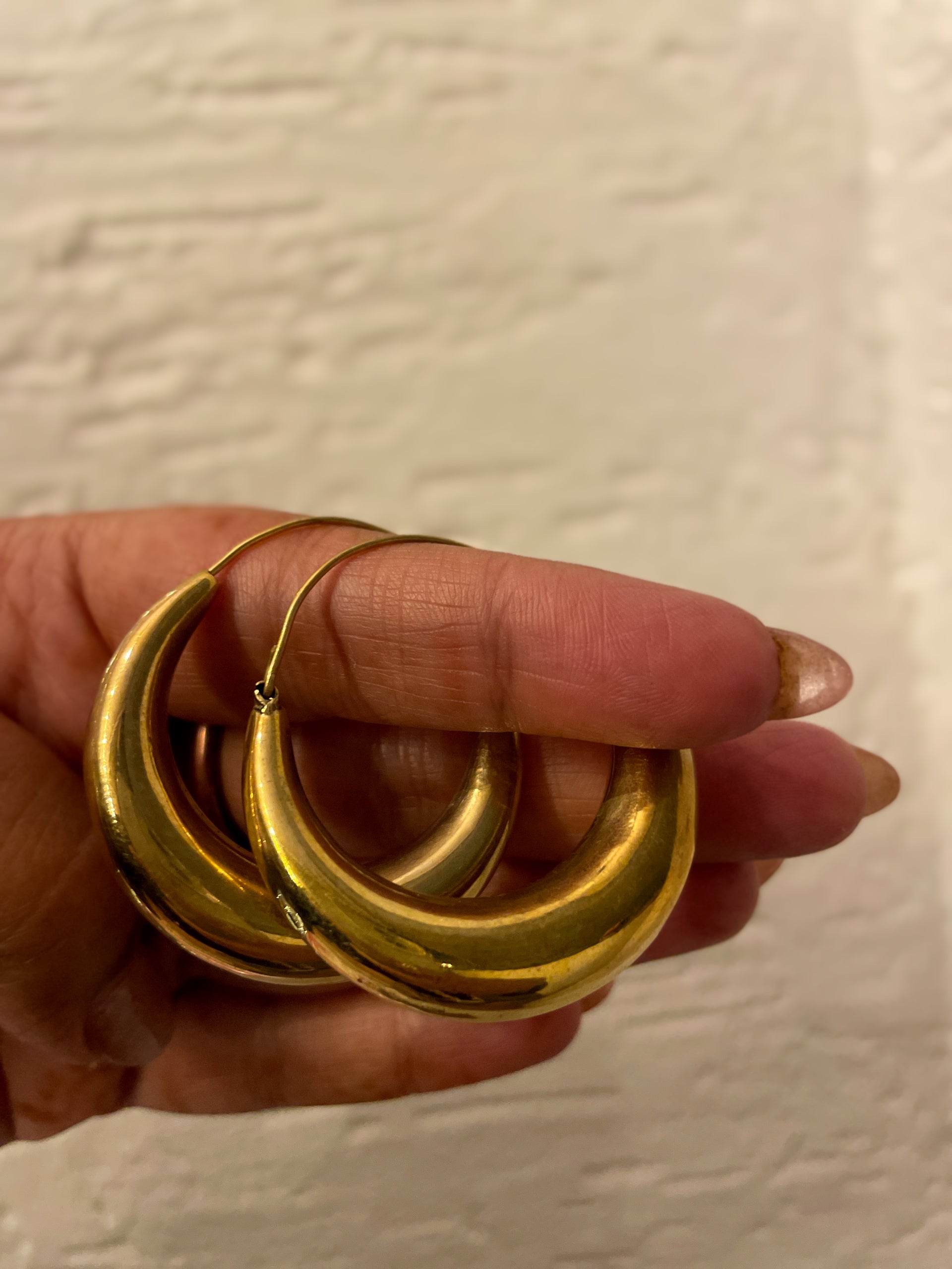 Brass Hand-moulded Chaandbali - Large