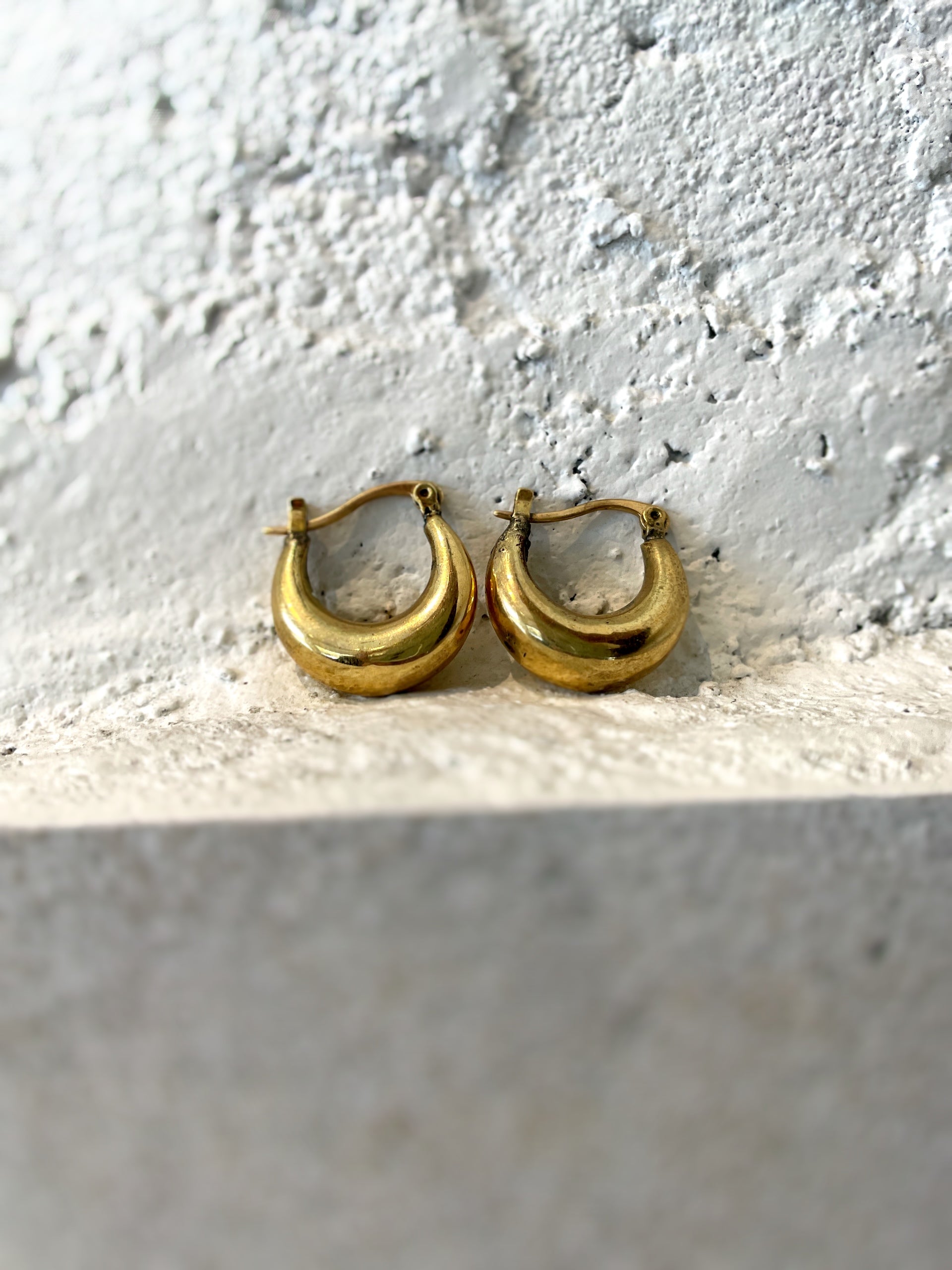 Brass Hand-moulded Chaandbali - Small