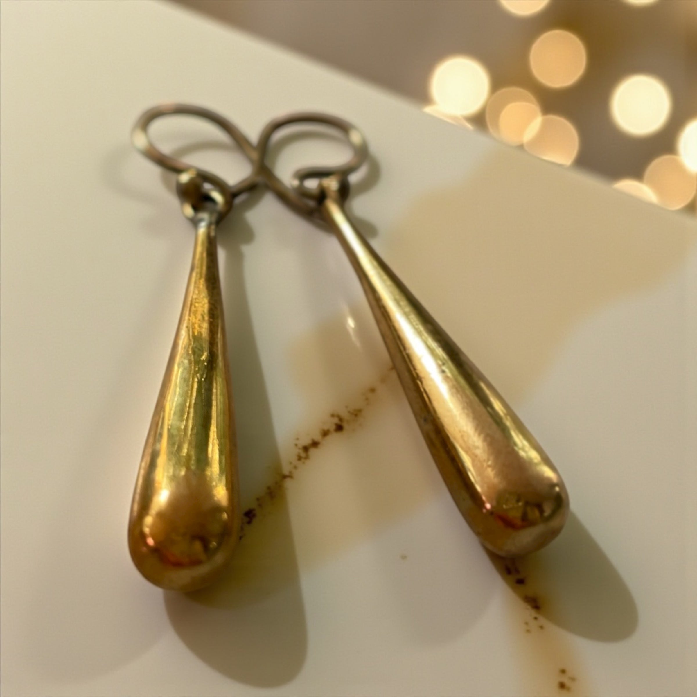Diya Brass Teardrop Earrings