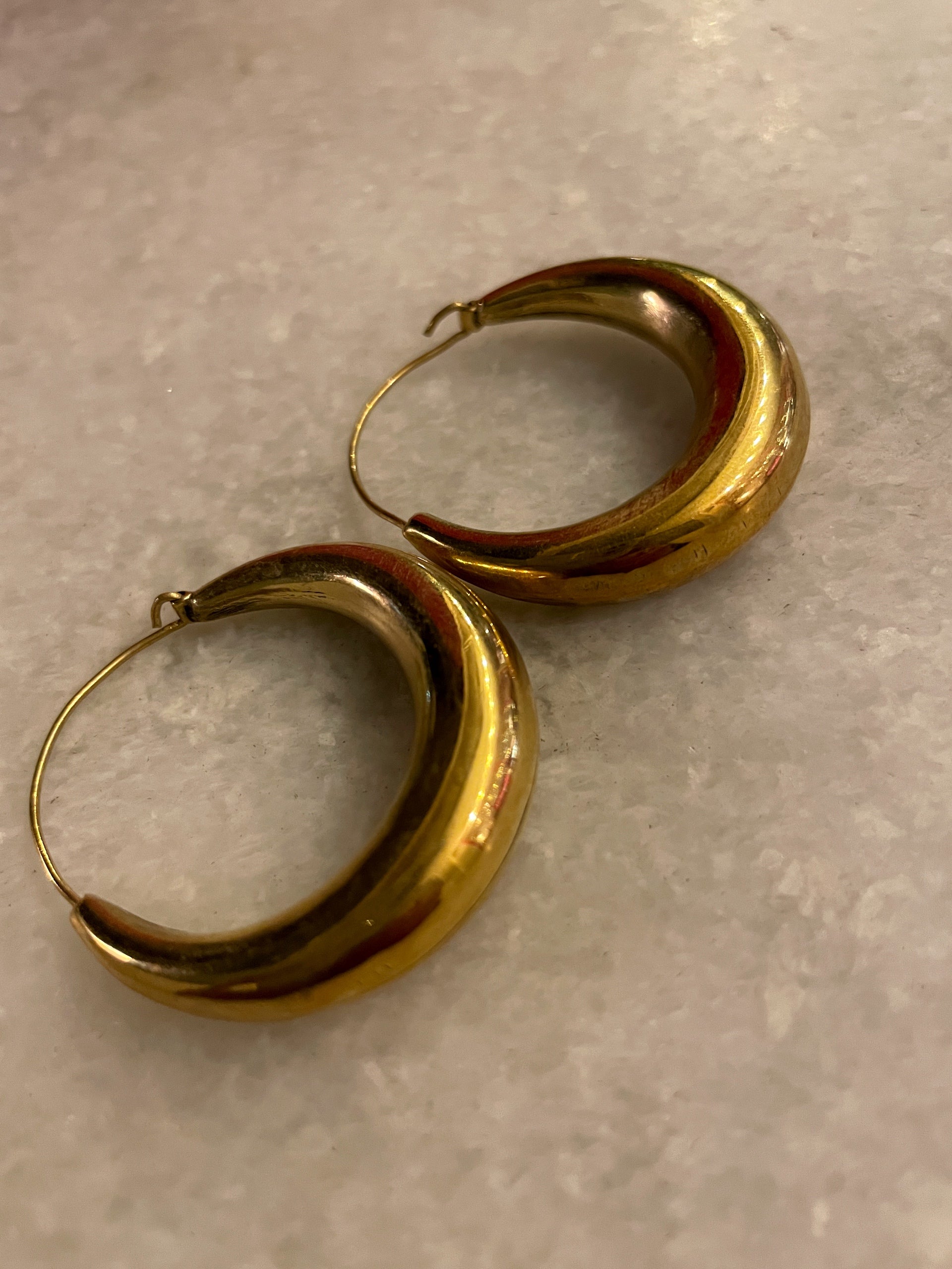 Brass Hand-moulded Chaandbali - Large