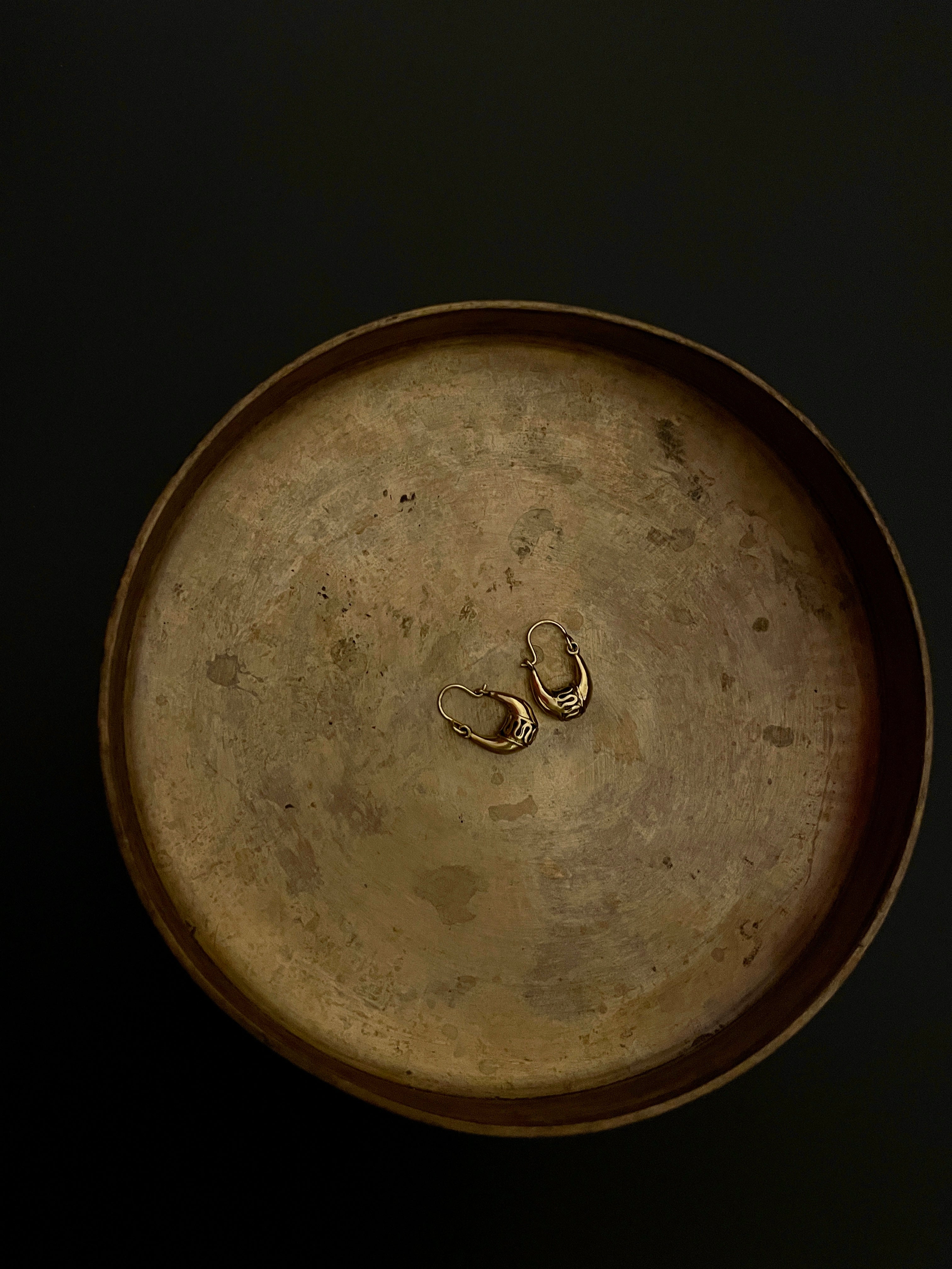 Padmini Hand-Moulded Brass Chaandbali - Extra Small