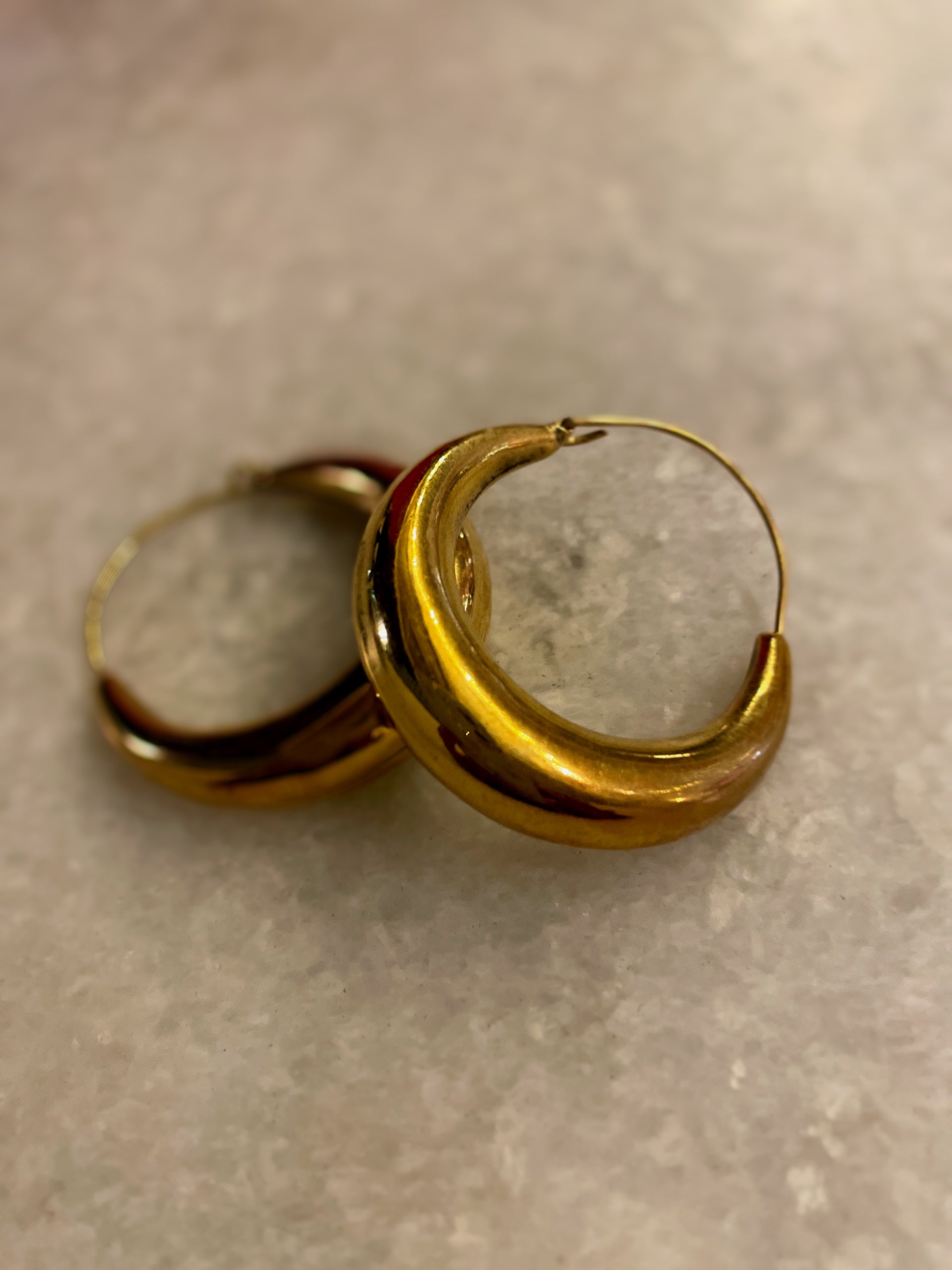 Brass Hand-moulded Chaandbali - Large