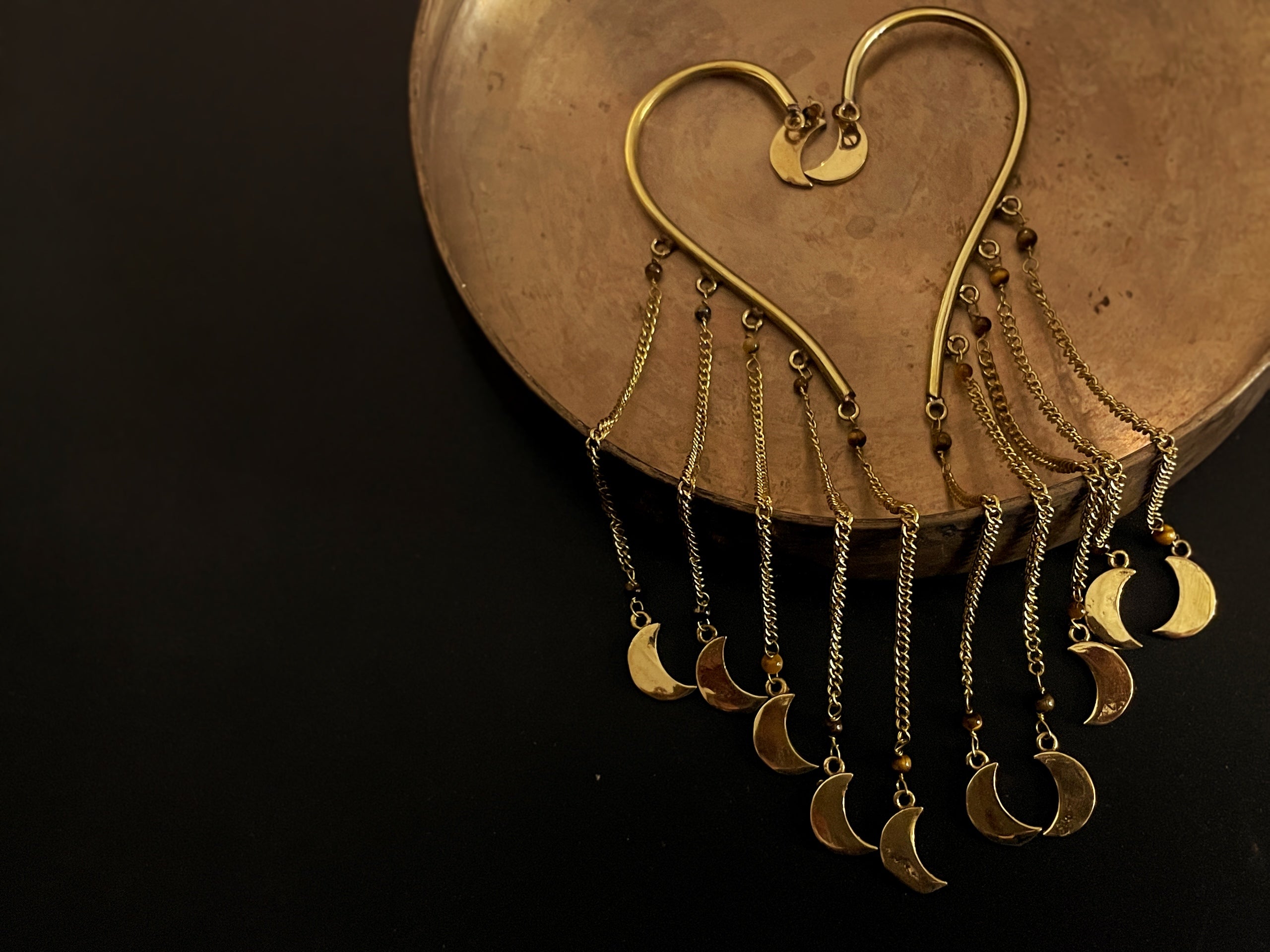 Chaand Leher Brass Earcuffs