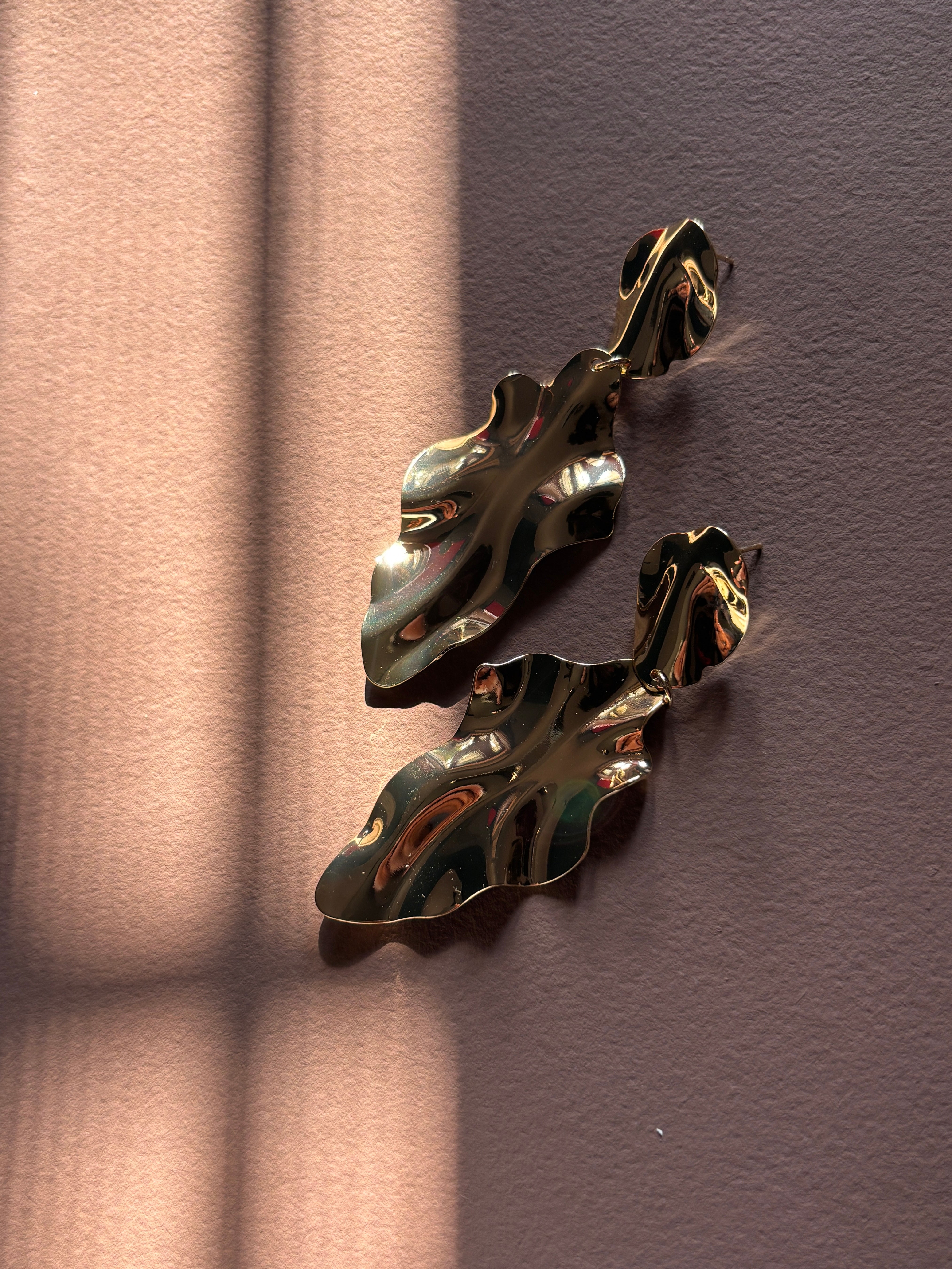 Hammered Leaf Dangler Earrings