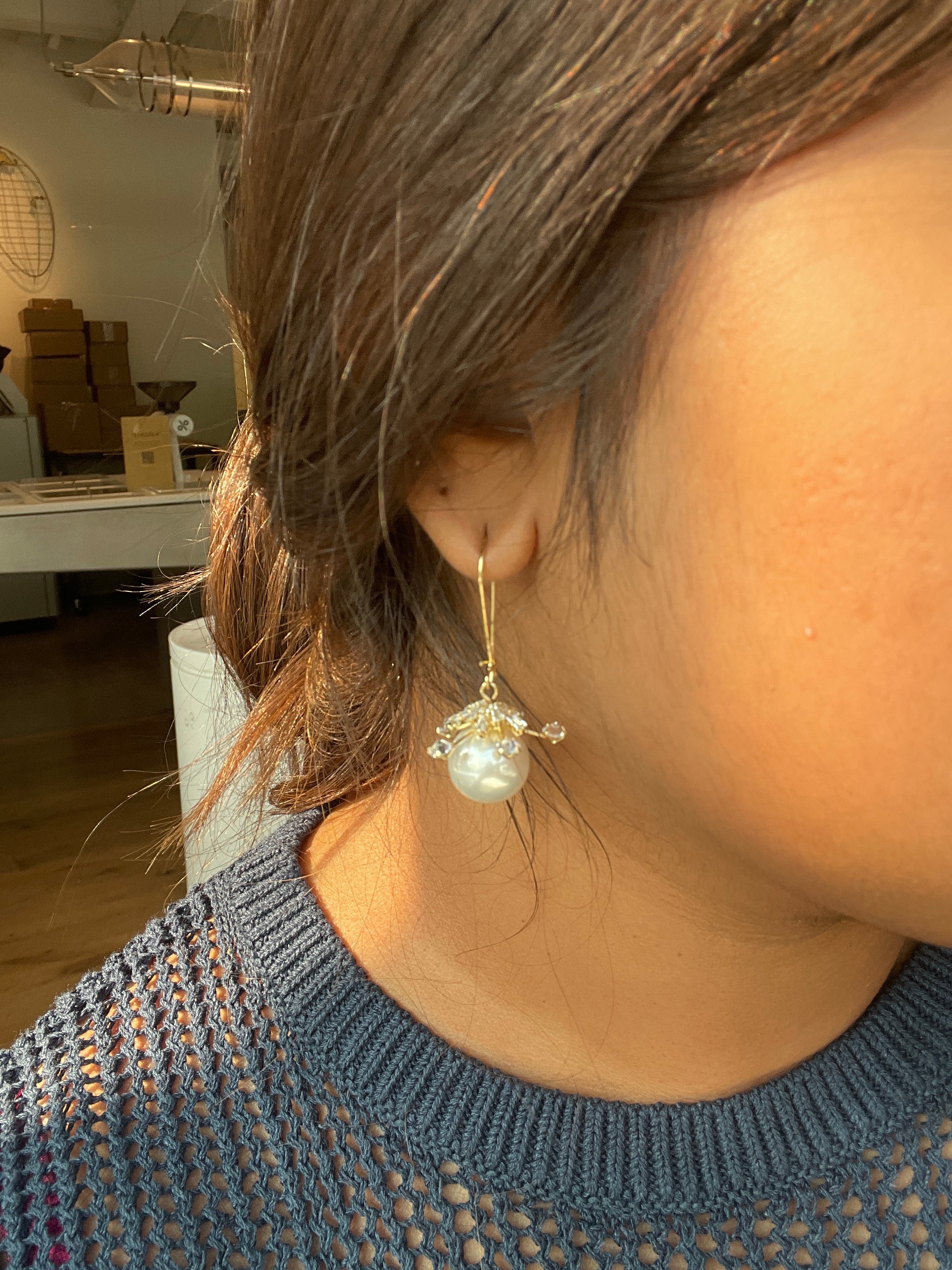 Daybreak Pearl Hoop Earrings