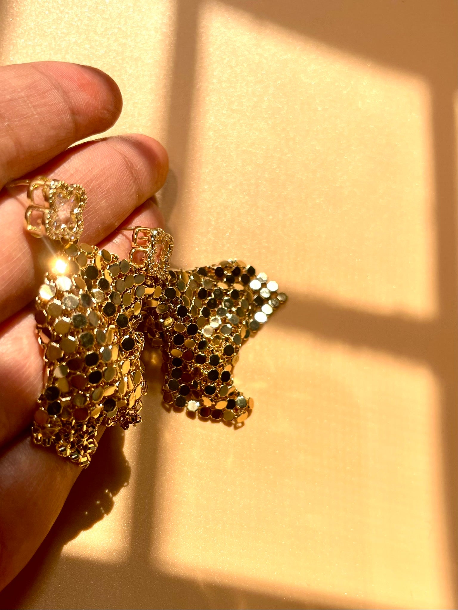 Clover & Mesh Waterfall Earrings