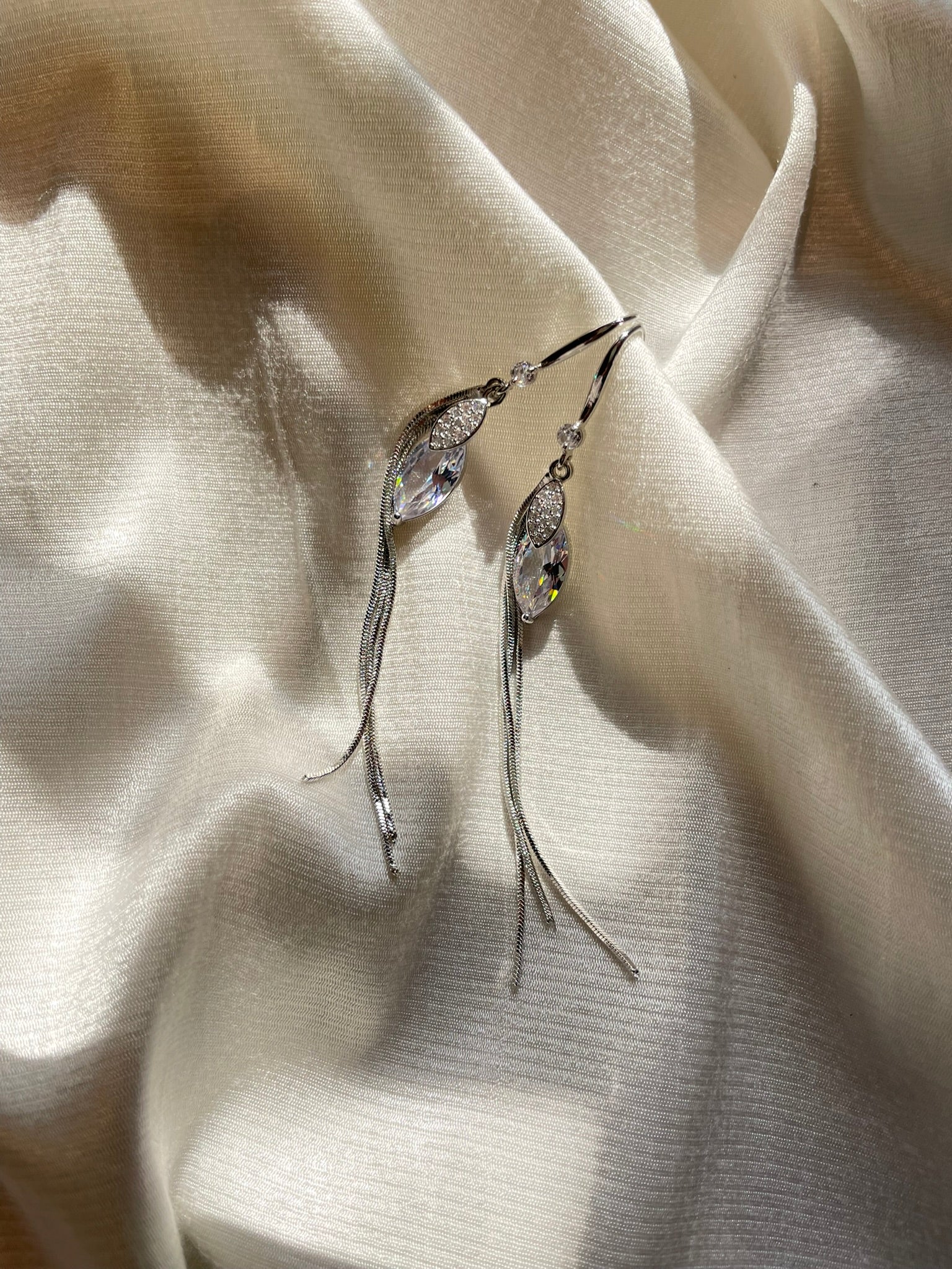 Crystal & Tassel Layered Dangler Earrings