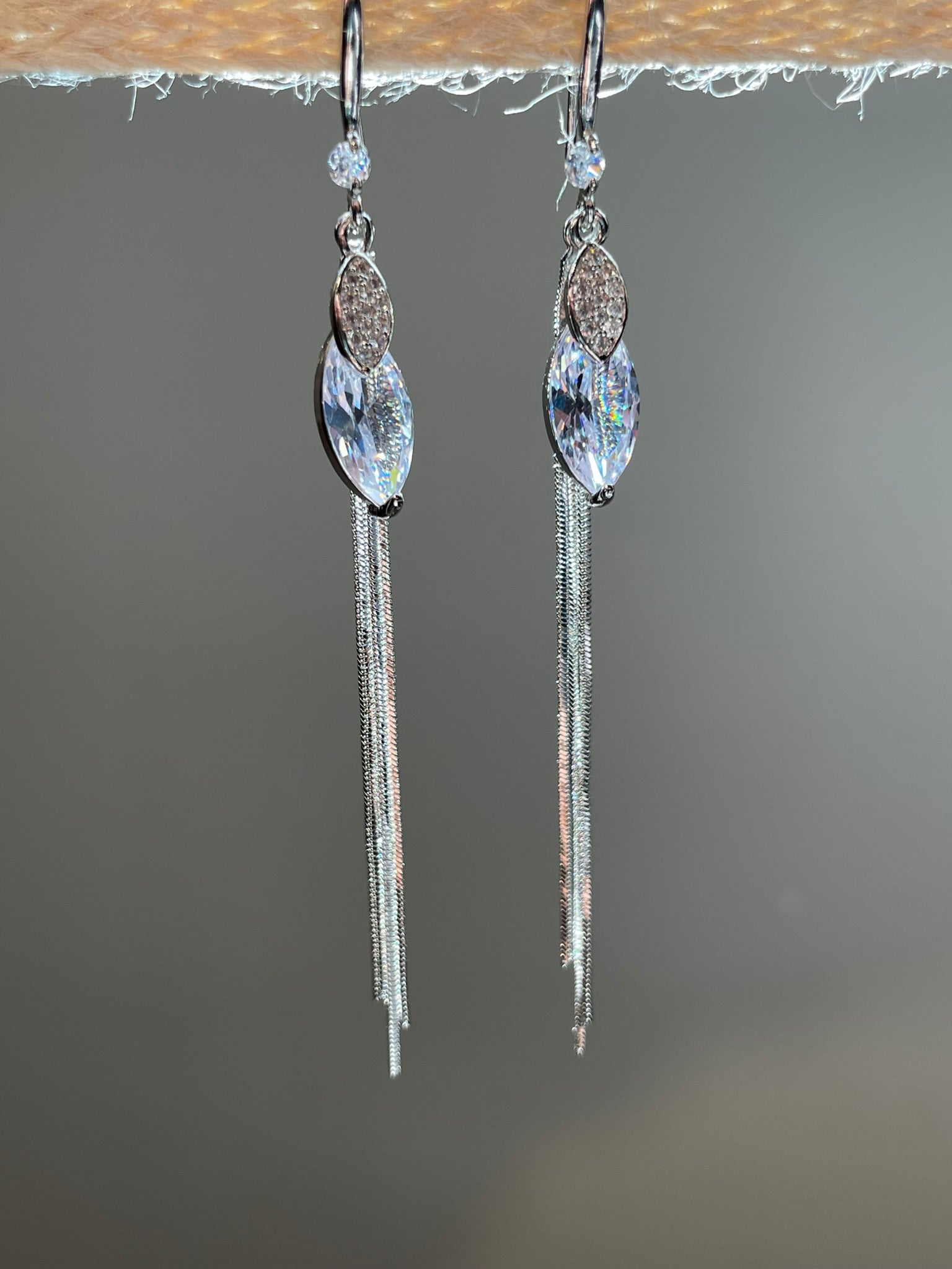 Crystal & Tassel Layered Dangler Earrings