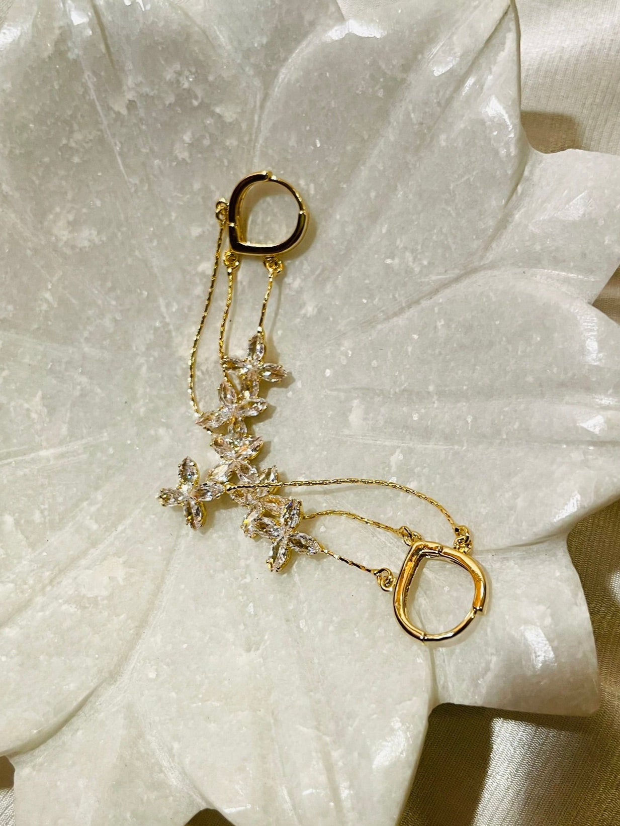 Tri - Bloom Dangler Earrings