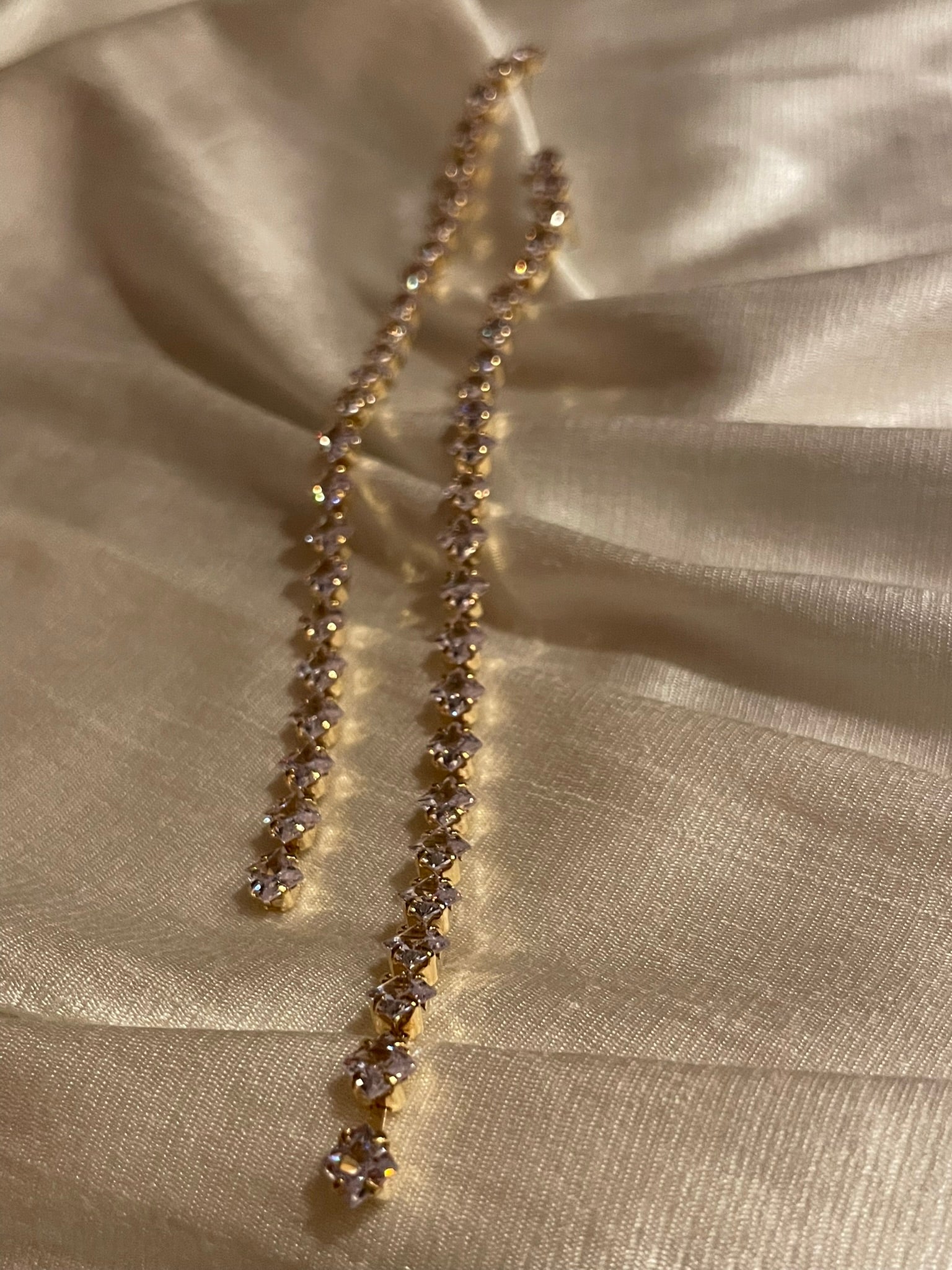 Cubic Zirconia Shoulder Grazer Earrings