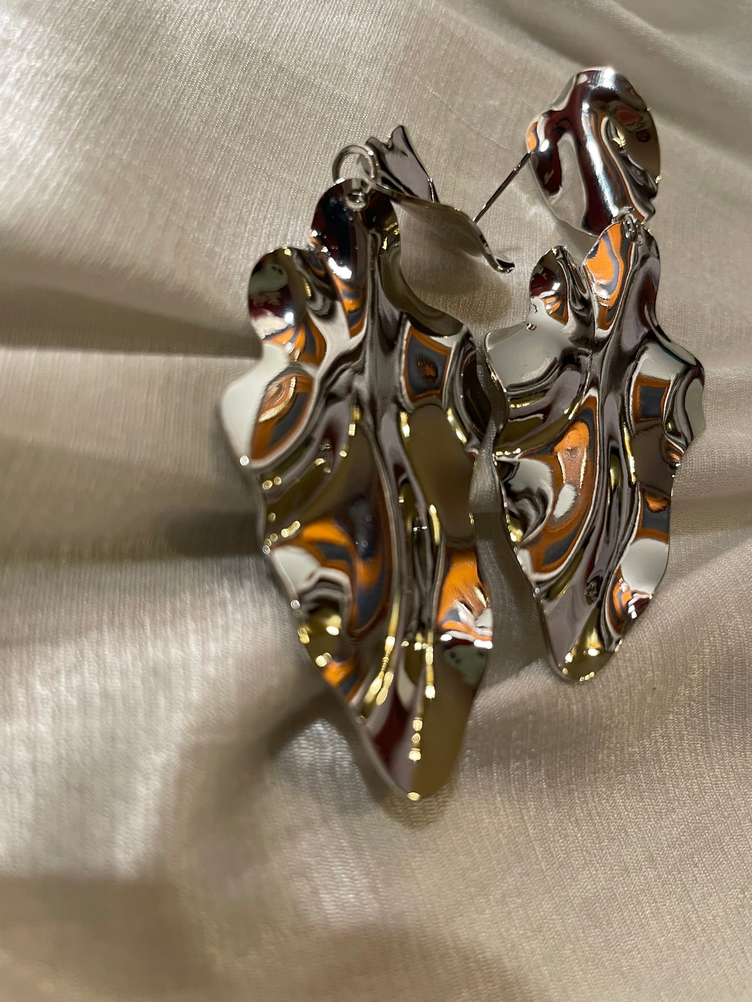 Hammered Leaf Dangler Earrings