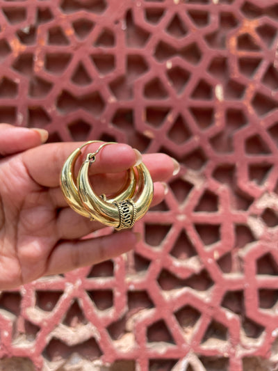 Padmini Hand-Moulded Brass Chaandbali - Medium