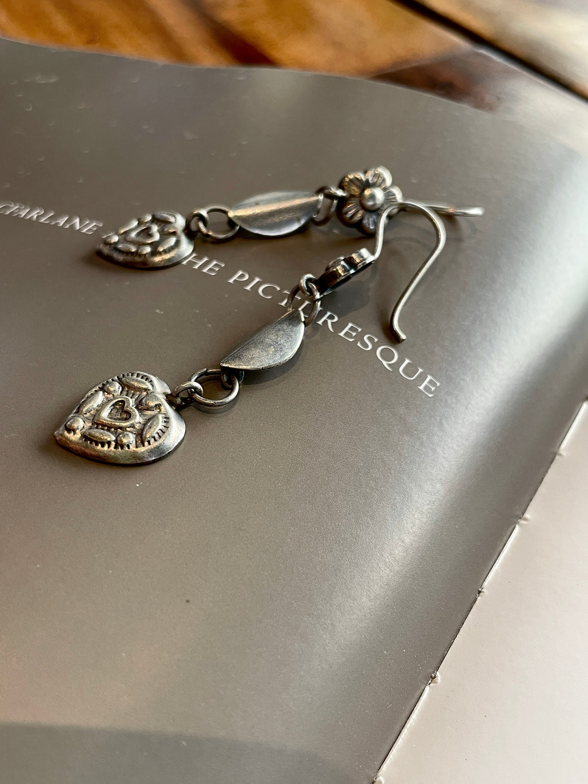 Jwalamukhi Heart Silver Earrings