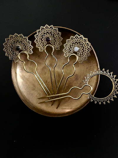 Nirvi Pure Brass Hair Pin