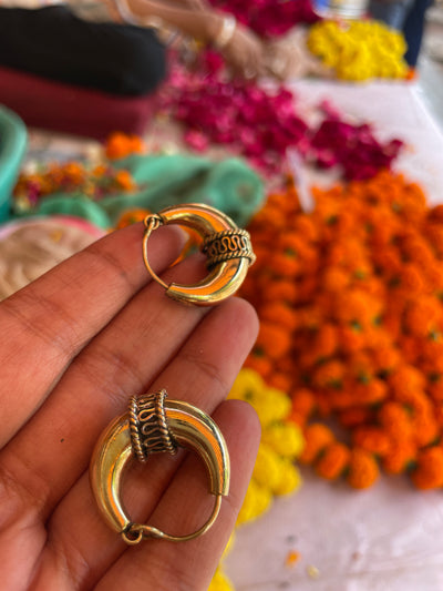 Padmini Hand-Moulded Brass Chaandbali - Small