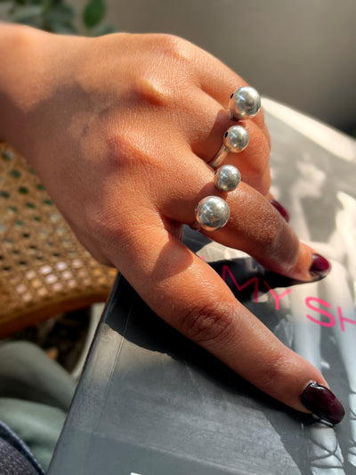 Mahira Silver Dome Adjustable Ring