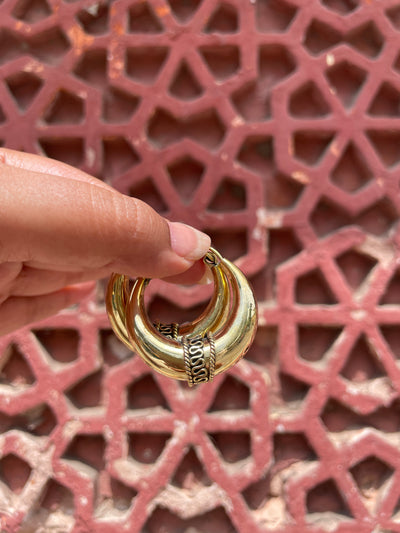 Padmini Hand-Moulded Brass Chaandbali - Medium