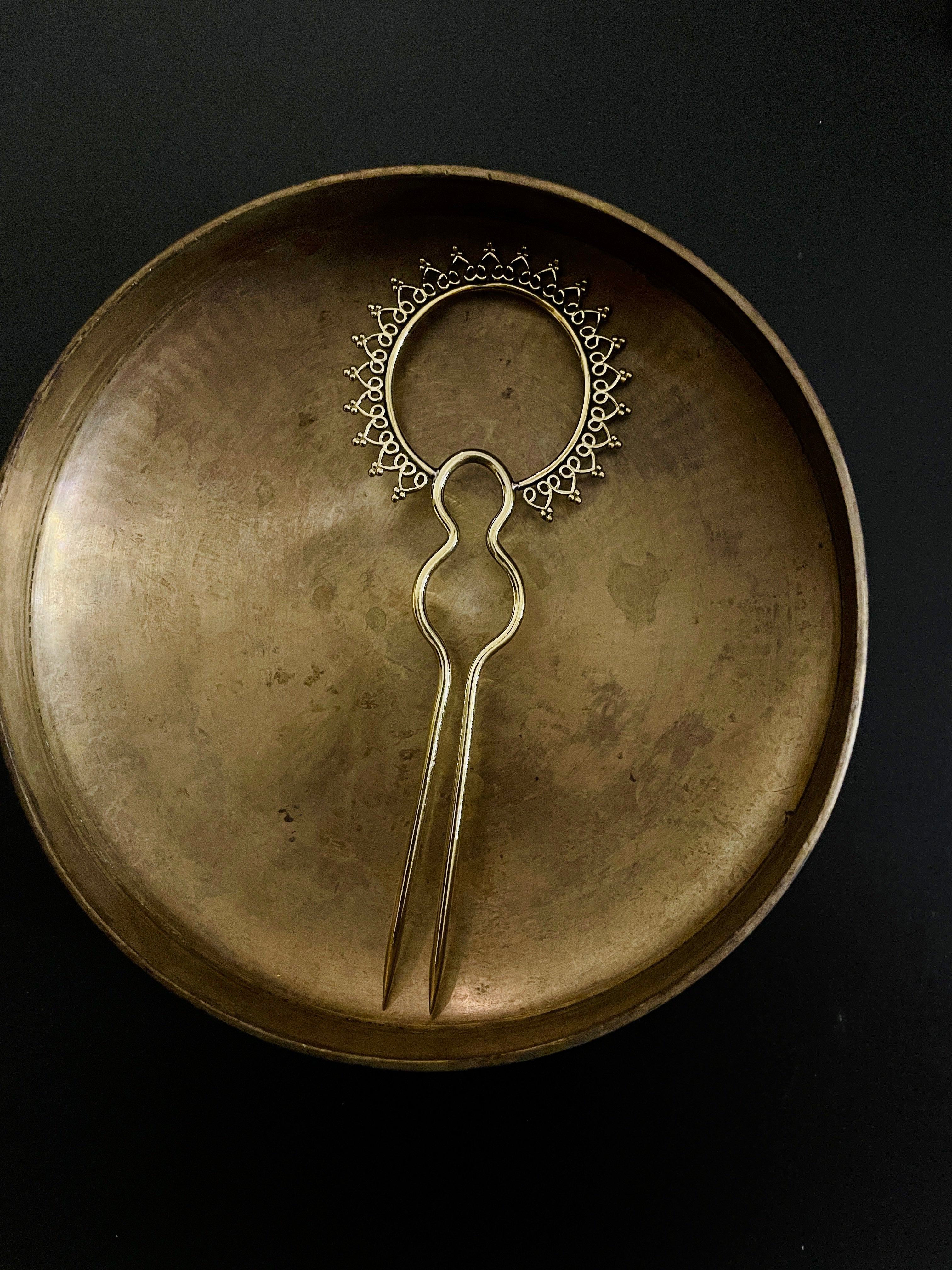 Nirvi Pure Brass Hair Pin