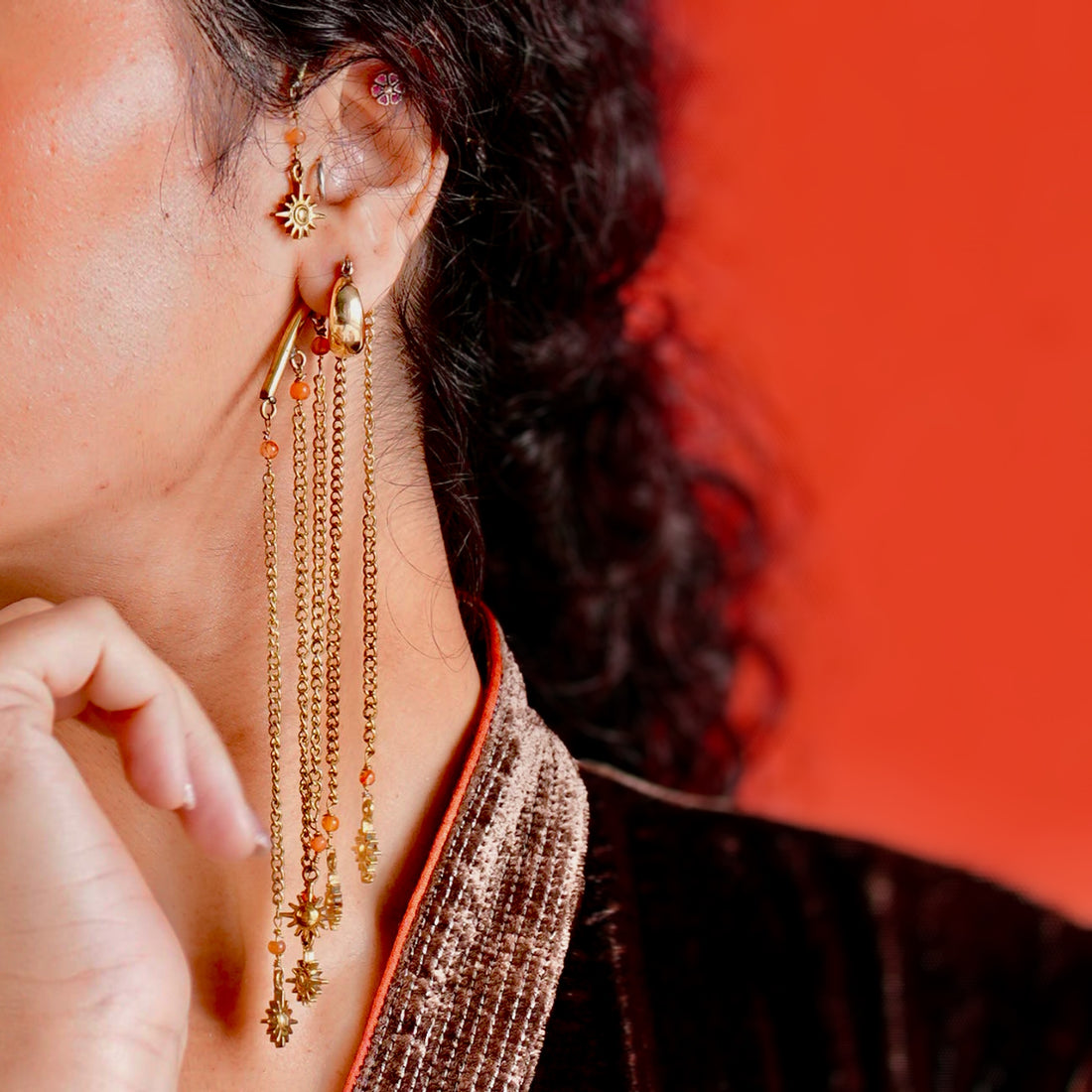 Kalindi Brass Earcuffs