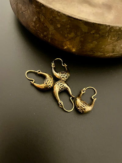 Padmini Hand-Moulded Brass Chaandbali - Extra Small