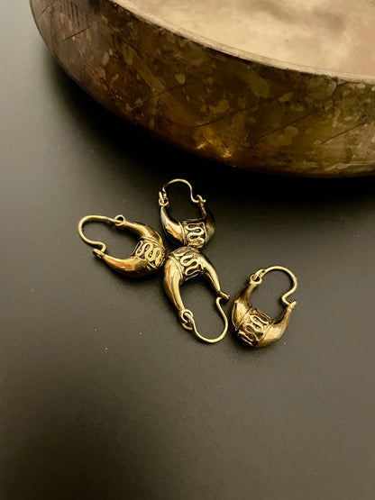 Padmini Hand-Moulded Brass Chaandbali - Extra Small