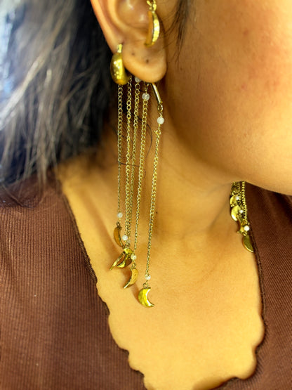 Chaand Leher Brass Earcuffs
