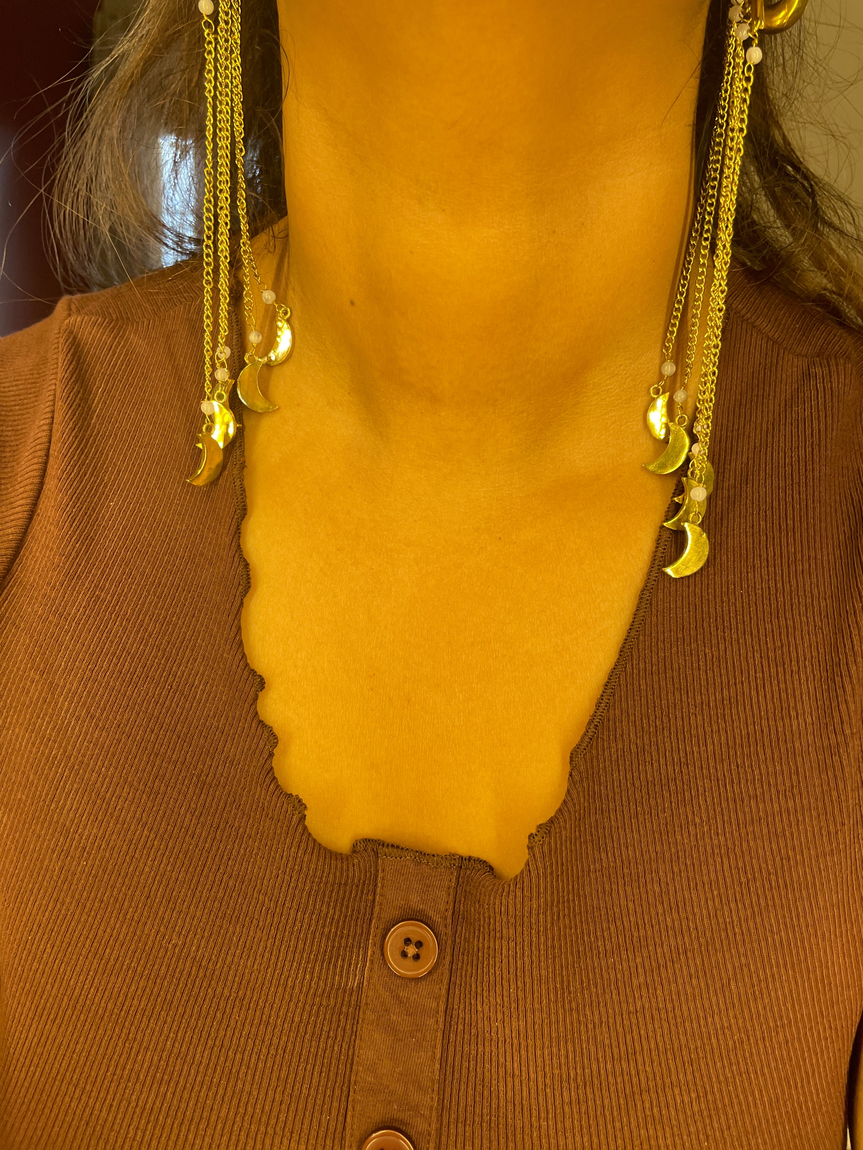 Chaand Leher Brass Earcuffs