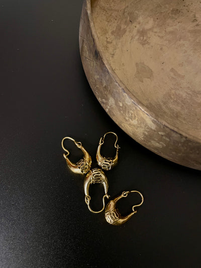 Padmini Hand-Moulded Brass Chaandbali - Extra Small