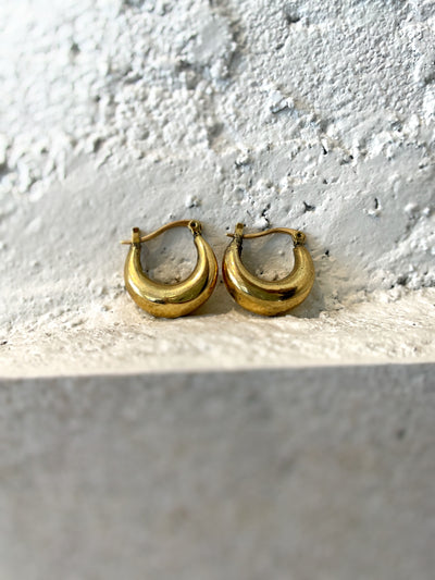 Brass Hand-moulded Chaandbali - Small