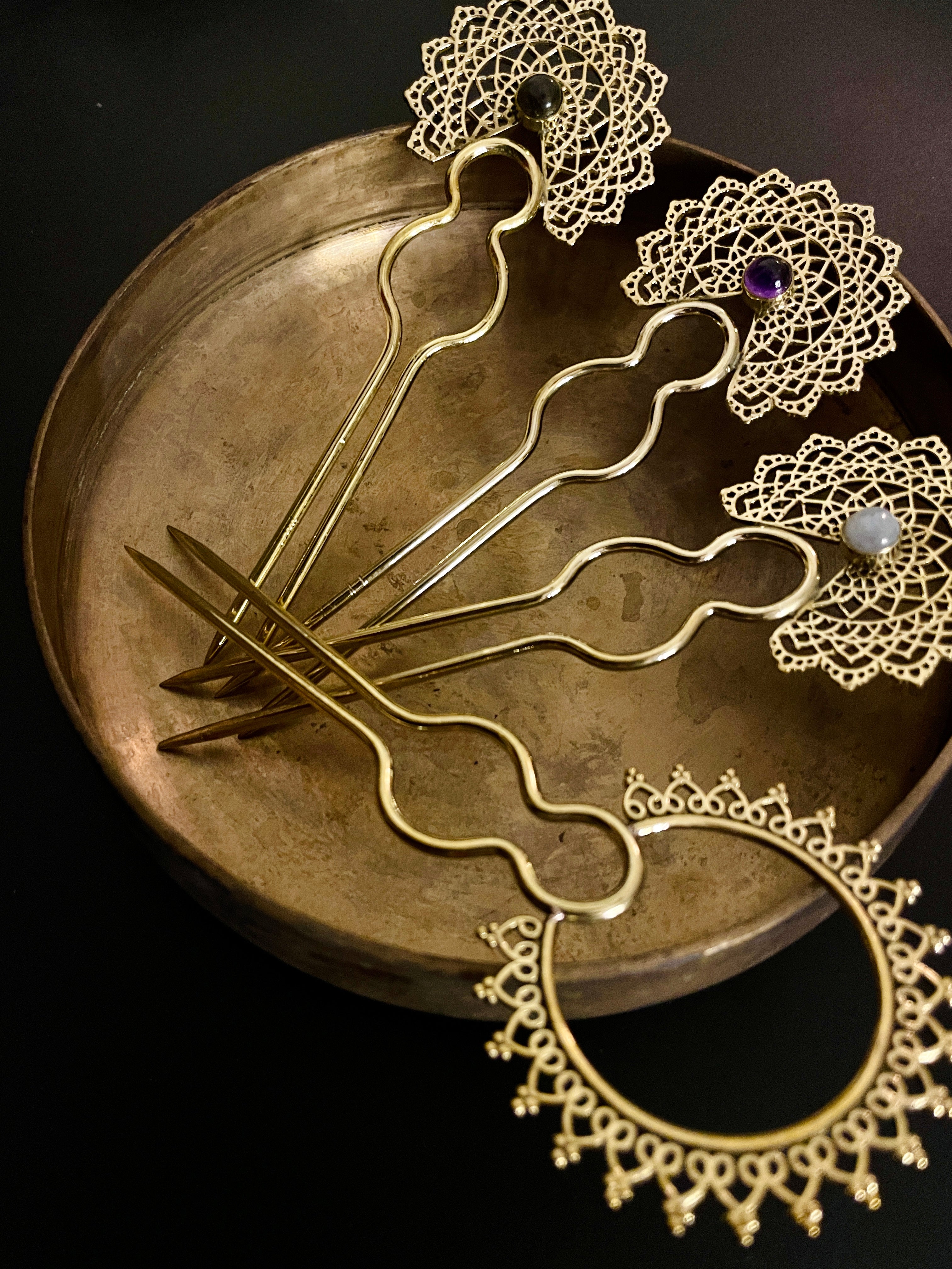 Veera Pure Brass Hair Pin
