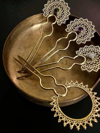 Veera Pure Brass Hair Pin