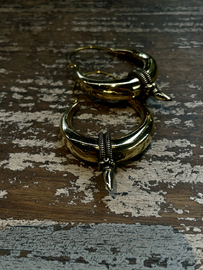 Kala Brass Hand-Moulded Chaandbali - Large