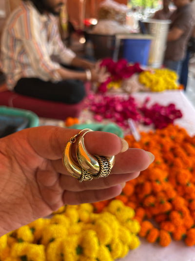 Padmini Hand-Moulded Brass Chaandbali - Small
