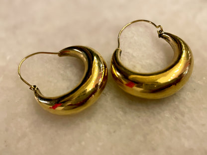 Brass Hand-moulded Chaandbali - Medium