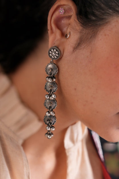 Leela Long Ghungroo Earrings