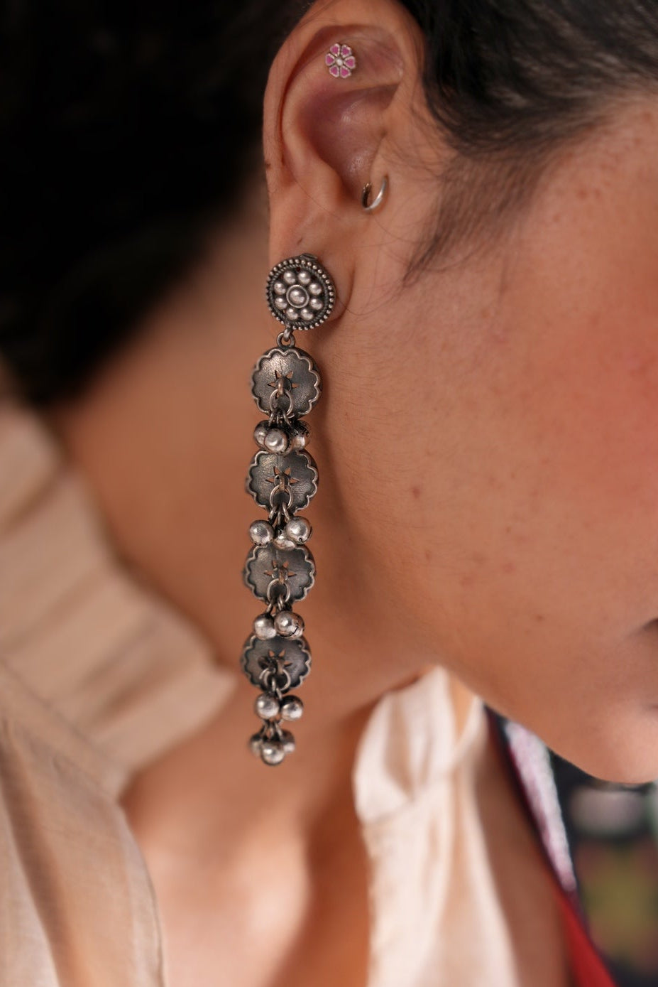 Leela Long Ghungroo Earrings