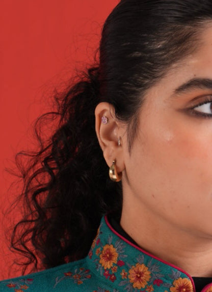 Brass Hand-moulded Chaandbali - Extra Small