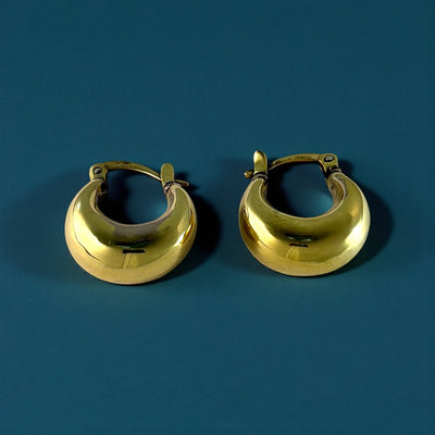 Brass Hand-moulded Chaandbali - Extra Small