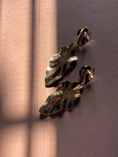 Hammered Leaf Dangler Earrings