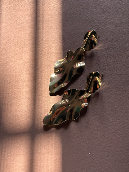 Hammered Leaf Dangler Earrings