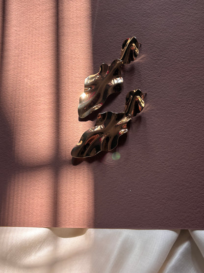 Hammered Leaf Dangler Earrings