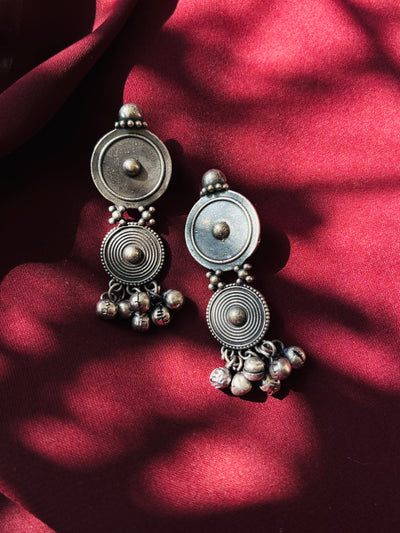 Oxidized Boho Circle Stack Earrings