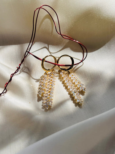 Pine Drop Hoop Earrings