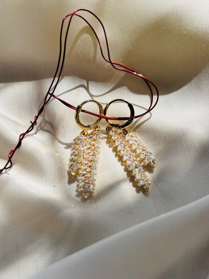 Pine Drop Hoop Earrings