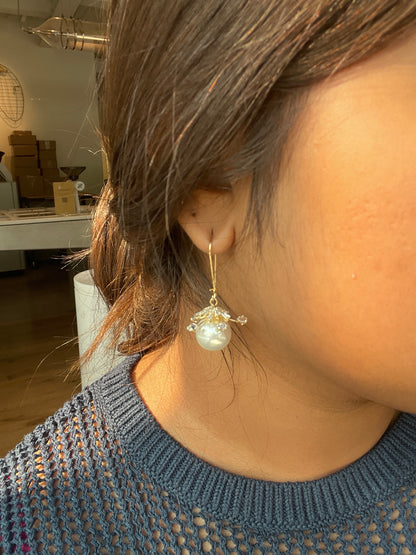 Daybreak Pearl Hoop Earrings