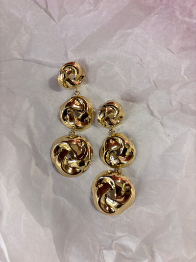 Croissant Layered Dangler Earrings