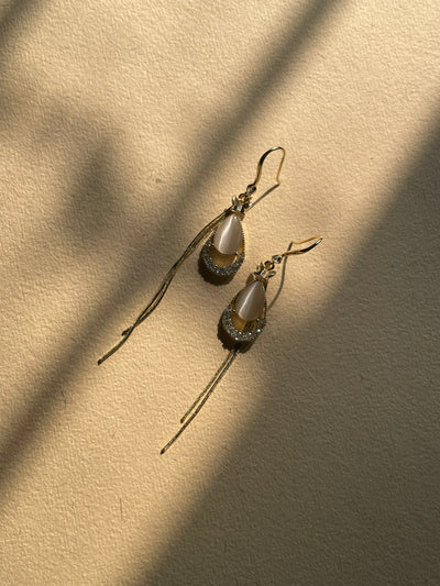 Teardrop & Tassel Dangler Earrings
